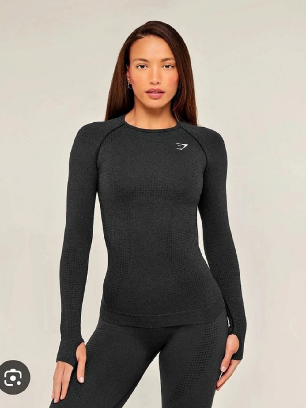 Gymshark Vital Seamless 2.0 Long Sleeve Sports Top Black size Small